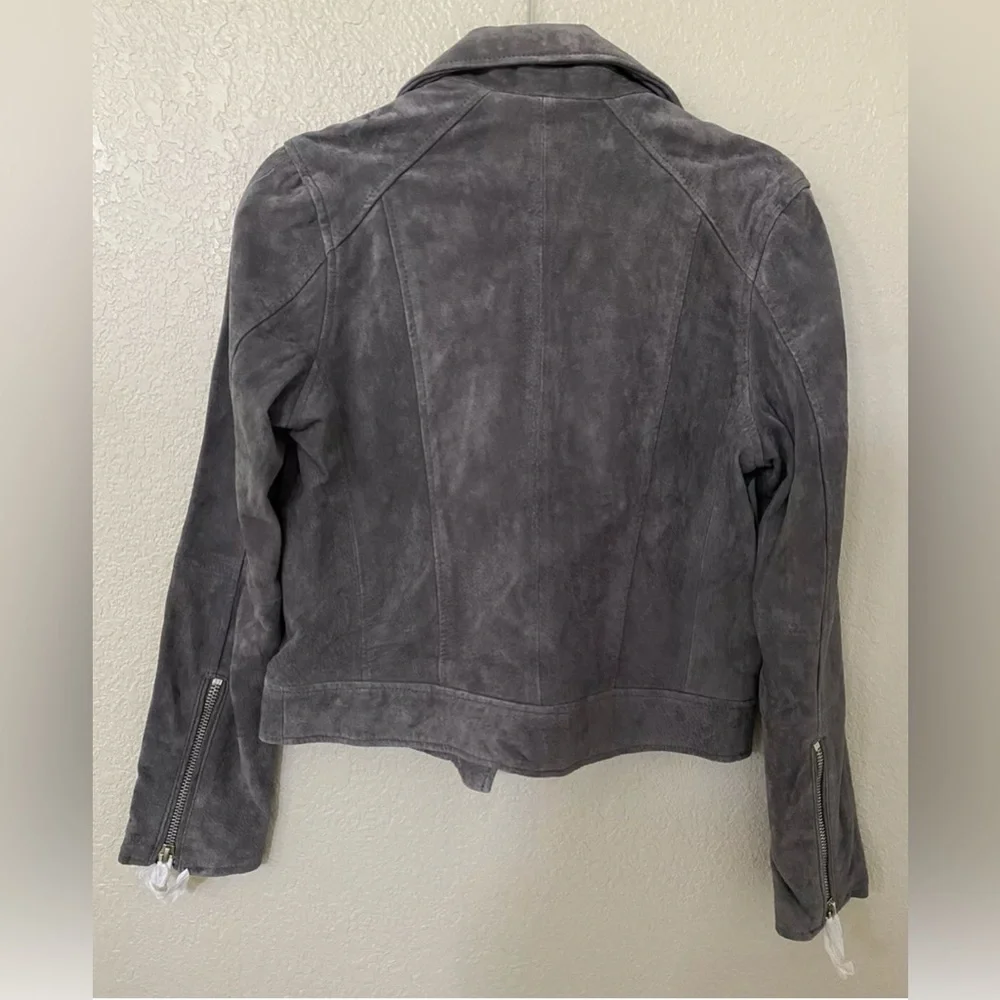 NWT BLANKNYC Suede Moto Jacket in Silver Screen Sz M - Picture 7 of 9